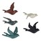 Set of 5 Cast Iron Distressed Finish Flying Birds Decorative Wall Decor